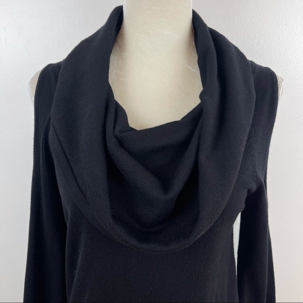 𝅺Boston Proper Women’s Cowl Neck Cold Shoulders Knit Dress Size XS - Picture 3 of 9